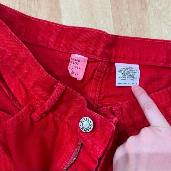 Calvin Klein Women's High Rise Red Jeans - Picture 6 of 6